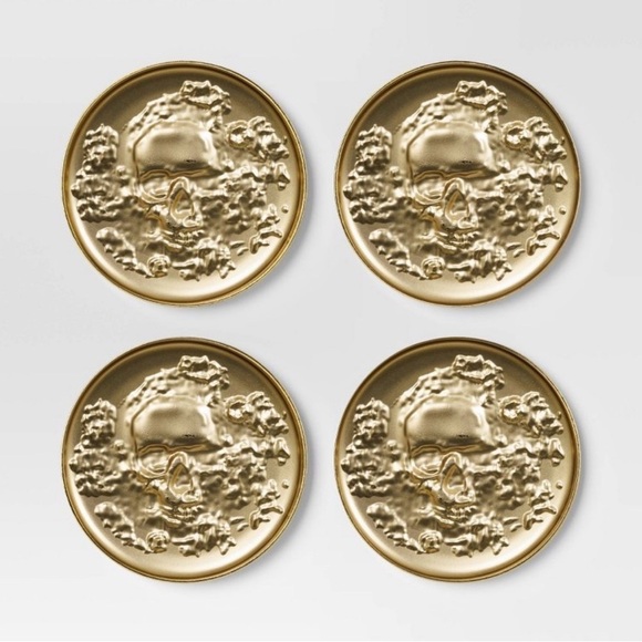 Other - Gold Skull Coasters Set of 4